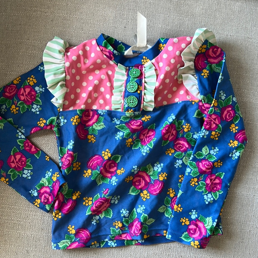 Matilda Jane Floral Rash Guard Size 2